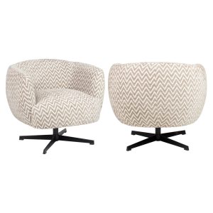 Lounge stoel Estelle sand chevron swivel Richmond Interiors
