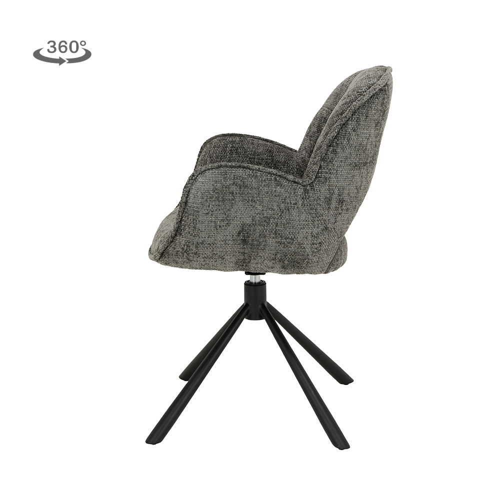 Isola Armstoel – Haga 16 charcoal (draaibaar) Tower Living