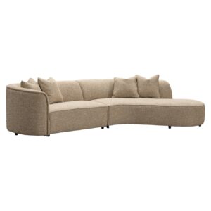 Bank Romero sand tweed ottoman right fire retardant Richmond Interiors